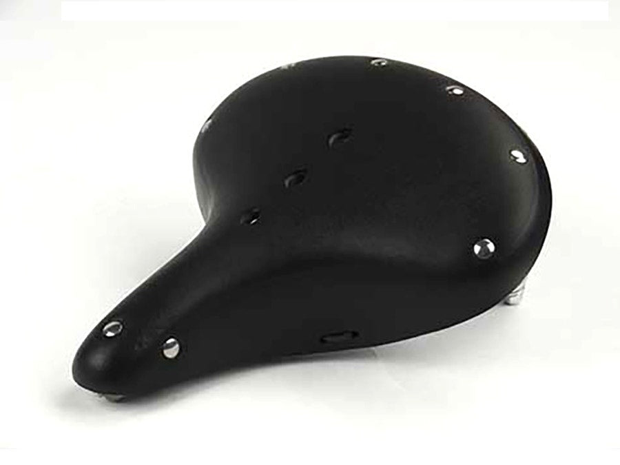 V-Twin 47-0610 Double Steel Saddle Solo Seat Black Vintage Custom Harley Metric