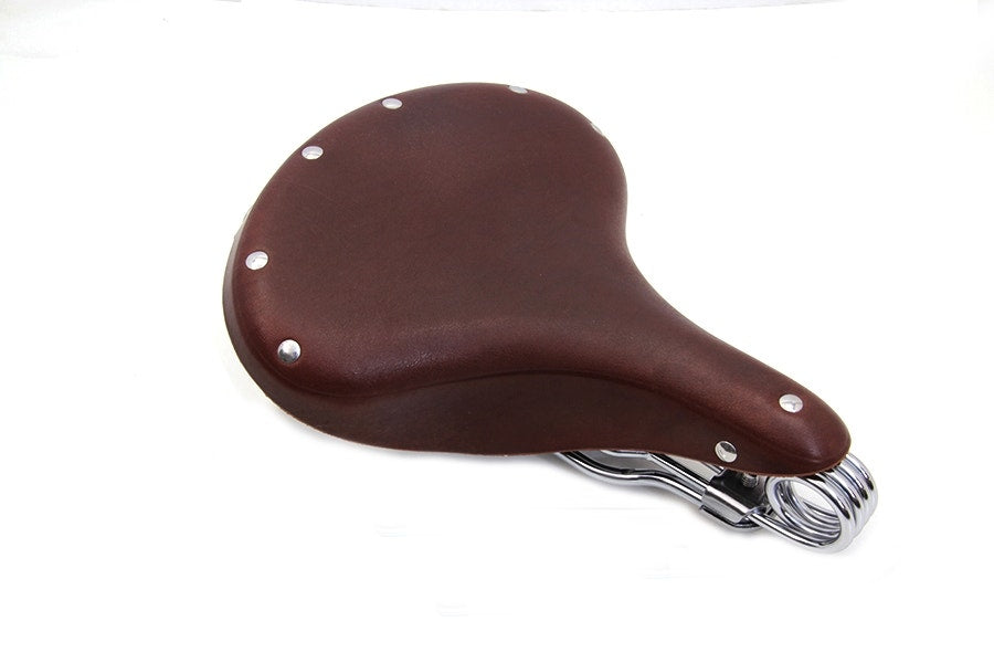 V-Twin 47-0611 Corbin Double Steel Saddle Solo Seat Honey Brown Harley F Style