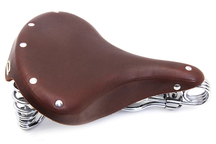 V-Twin 47-0611 Corbin Double Steel Saddle Solo Seat Honey Brown Harley F Style