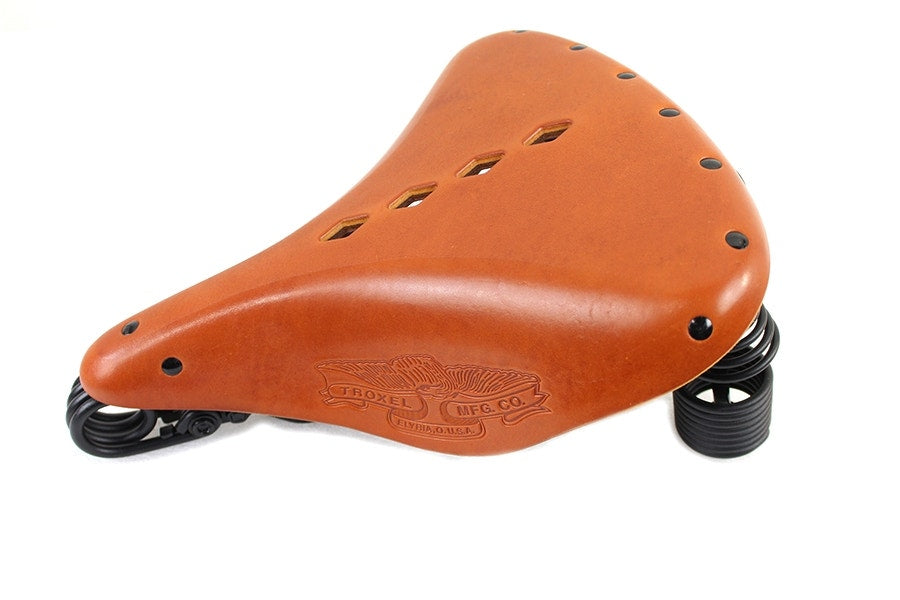 V-Twin 47-1544 Replica Early Troxel Solo Seat Brown Harley F 1907-1917