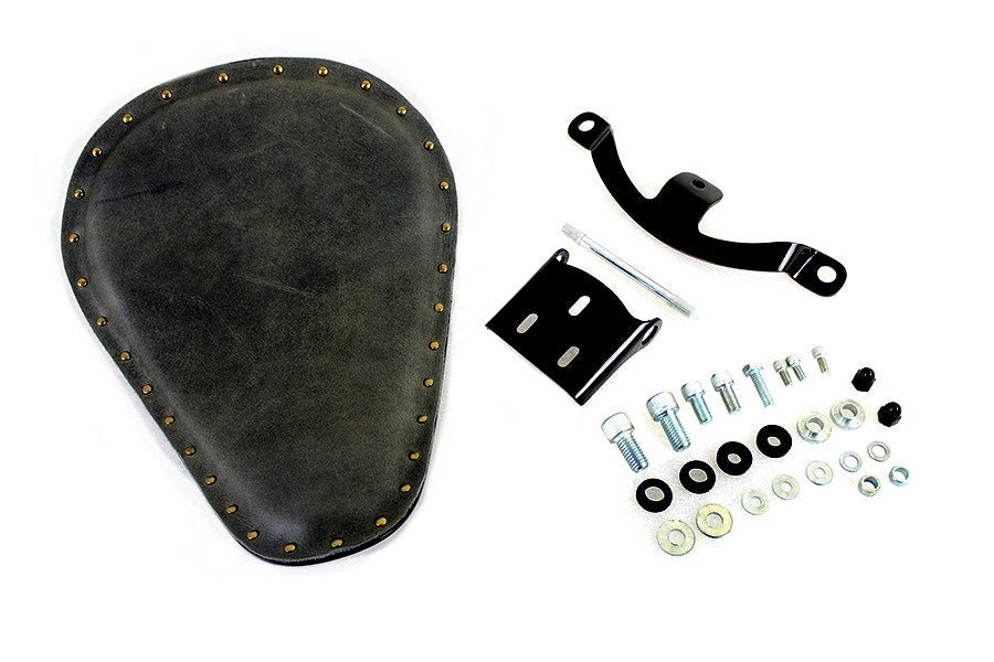 V-Twin 47-1800 Black Solid Mount Bates Bobber Solo Seat Kit Harley XL 10-Up