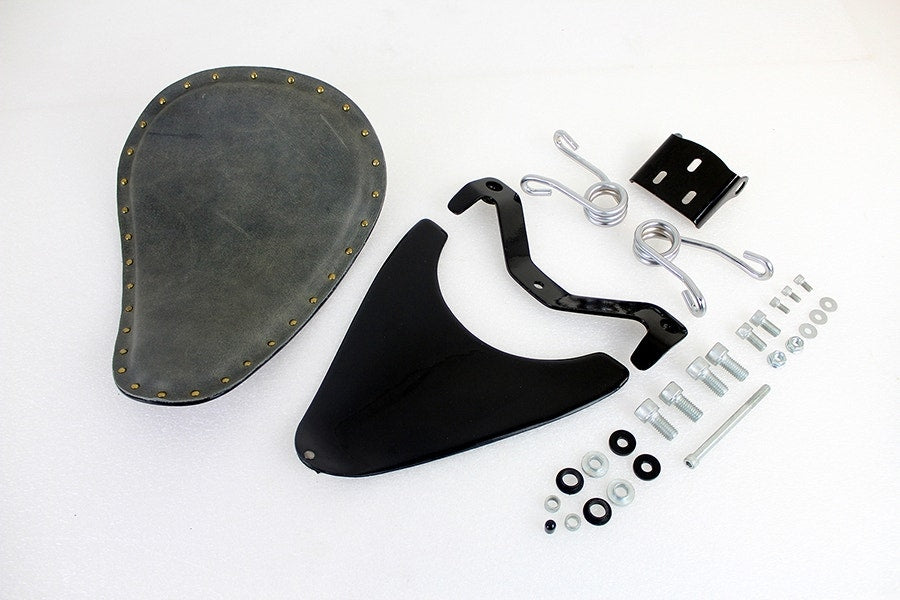 V-Twin 47-1809 Black Spring Mount Bates Bobber Solo Seat Kit Harley XL 04-Up