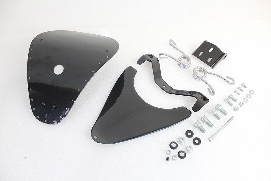 V-Twin 47-1809 Black Spring Mount Bates Bobber Solo Seat Kit Harley XL 04-Up
