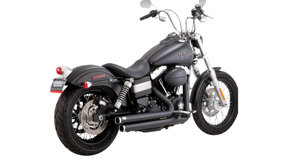 Vance & Hines 47338 Black Big Shots Staggered Exhaust for Harley Dyna 06-17