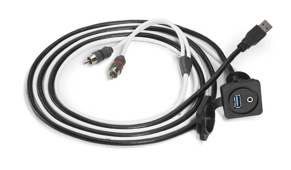 JL Audio Combo 3.5mm Audio Jack and 9 Wire USB Port for Panel-Mounting