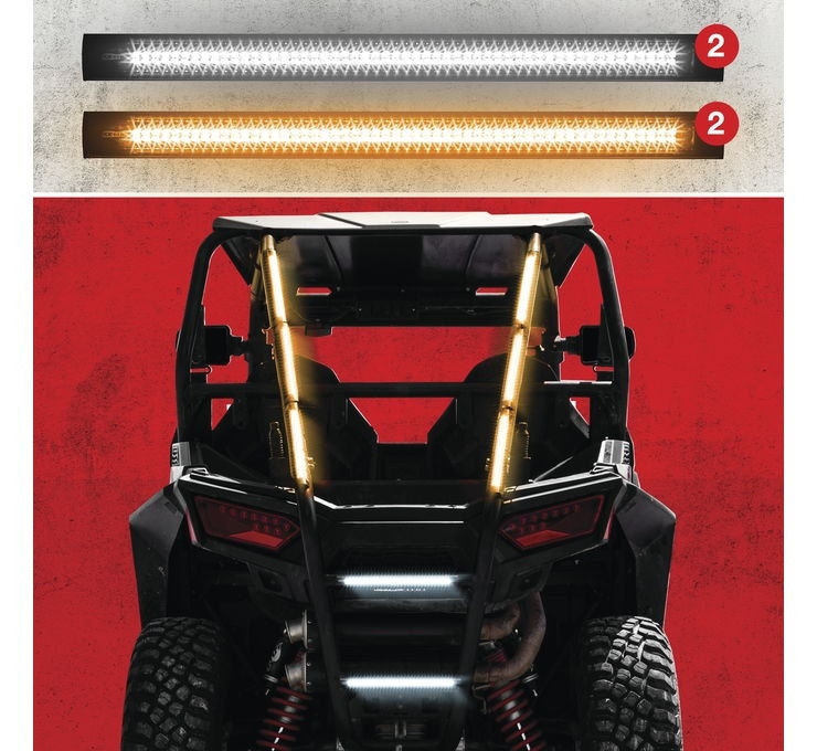 XK Glow 4pc White/Amber Plug And Play Tube Kit Emergency Strobe Light Series UTV