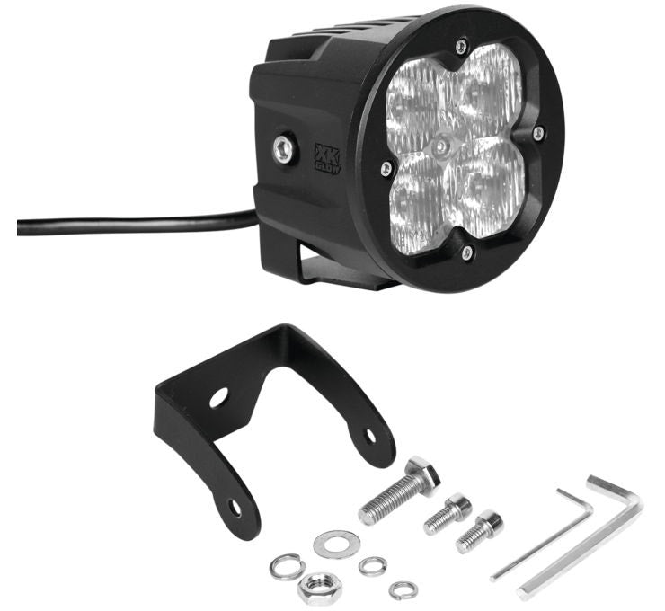 XK Glow 1pc C3 Cube Light With RGB Accent Lighting Kit Driving Beam Fog Mount