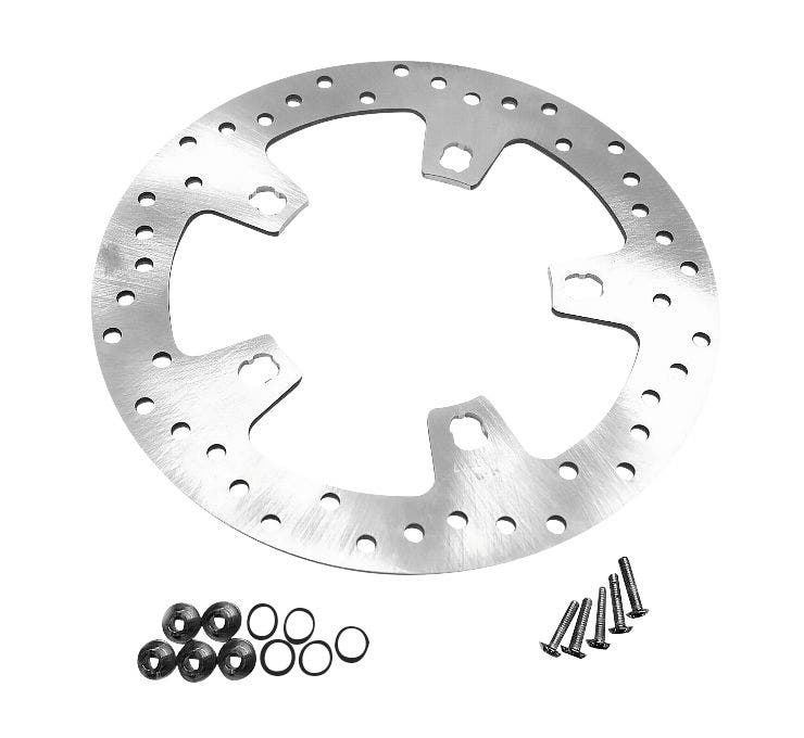 Ground Stainless Steel Enforcer Style 11.8" Front Brake Rotor Pair 14-22 Harley FLH/T