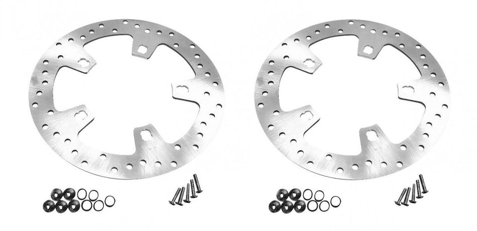 Ground Stainless Steel Enforcer Style 11.8" Front Brake Rotor Pair 14-22 Harley FLH/T