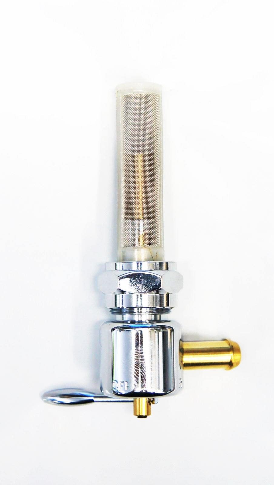 Petcock 22 Mm Chrome Round Billet Right Outlet For Harley Davidson or Custom - 489636 - 022601