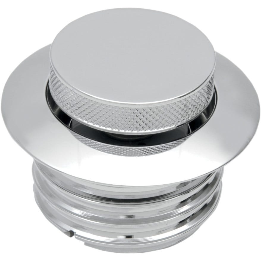 Chrome Vented Pop Up Screw In Gas Cap for Harley L96-15 2.36" OD