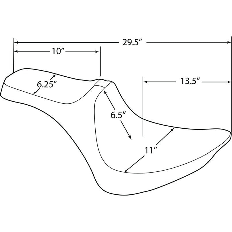 Drag Predator III Silver Double Diamond 2-Up Seat for 84-99 HD Softail FXST FLST