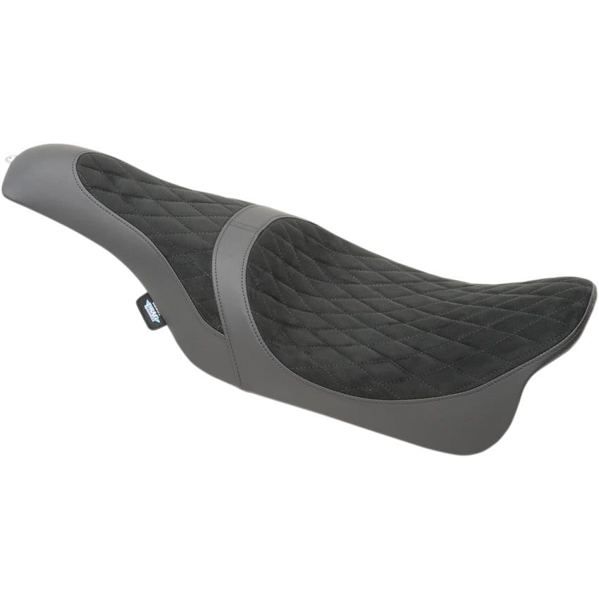 Drag Specialties Faux Suede Diamond Stitch Caballero 2-Up Seat Harley 08-23 FL