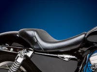 Le Pera Bare Bones Series Black Smooth Solo Seat 4 Harley 07-09 XL W/3.3 Gal Tank