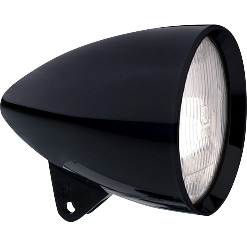 Headwinds 5-3/4" Black Bradley Concours Rocket Headlight Housing Harley
