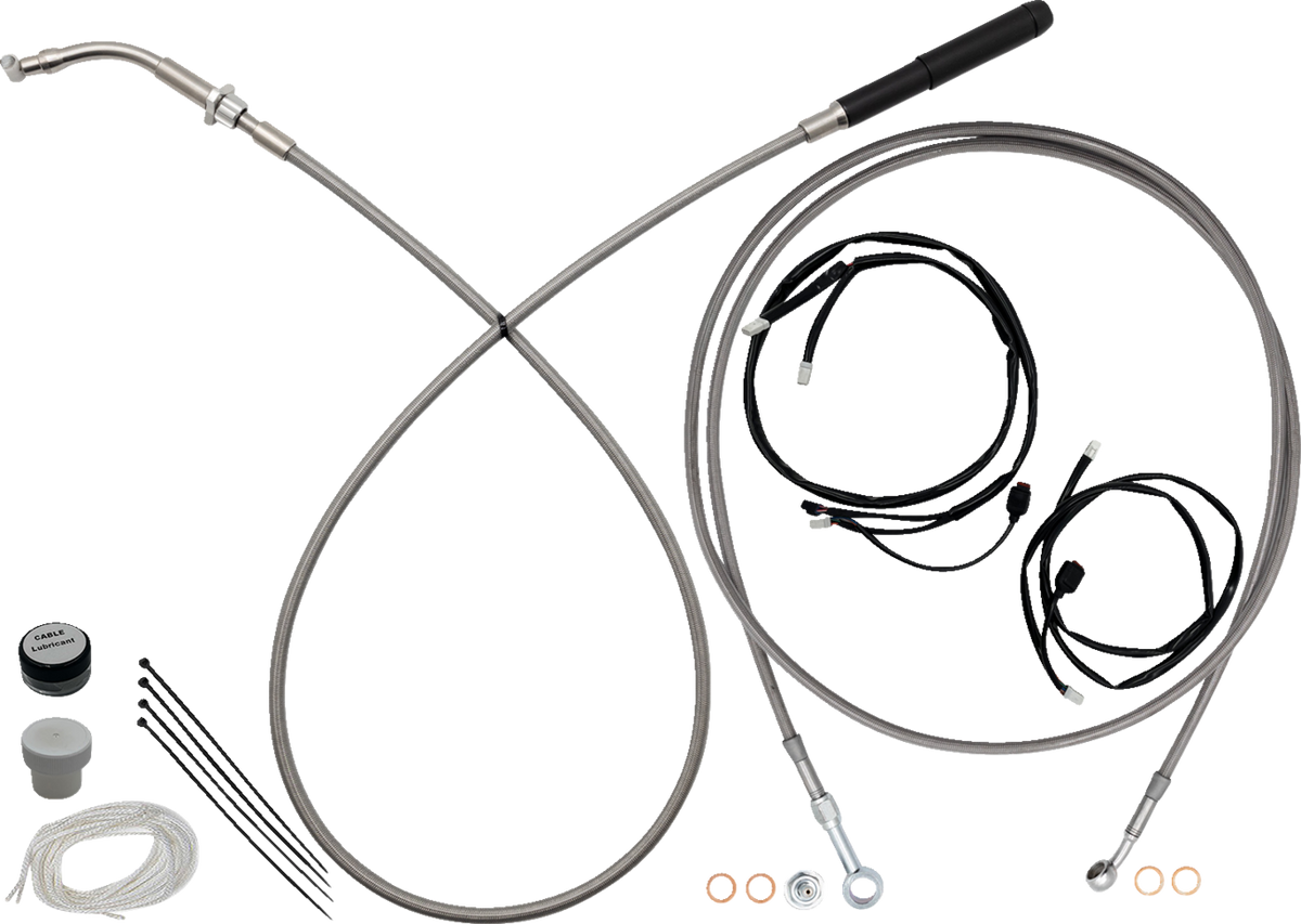 FBI EZ Install Upper Clutch Kit - Full Length for 2015-2026 H-D Touring - FLH/X '23-'26 / Braided Stainless Steel / 16"