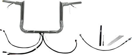 FBI Fat Baggers Wired 1-1/2" Pointed Top Handlebar Kits for FLH/X '21-'22 - Chrome / 12"