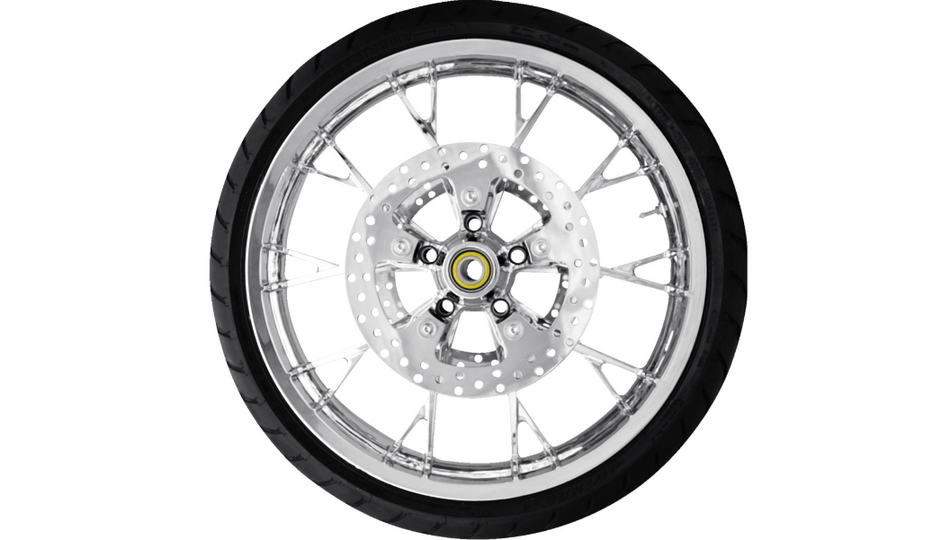 Coastal Moto 3D Chrome Marlin Front Wheel W/ Dunlop Tire for 08-23 FLH/T