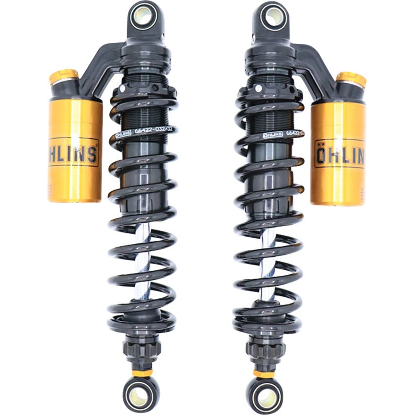 Ohlins Twin 13" Fully Adjustable Shocks STX36 (HD764LE) Blackline for Harley 91-17 Dyna Models