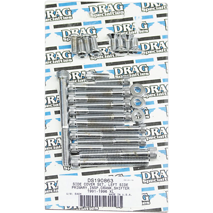 Drag Specialties Chrome Knurled Sprocket Cover Bolt Kit 4 Harley 91-03 XL