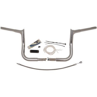 Fat Baggers Chrome 10" EZ Install Pointed Handlebar Package Harley FLH 08-13