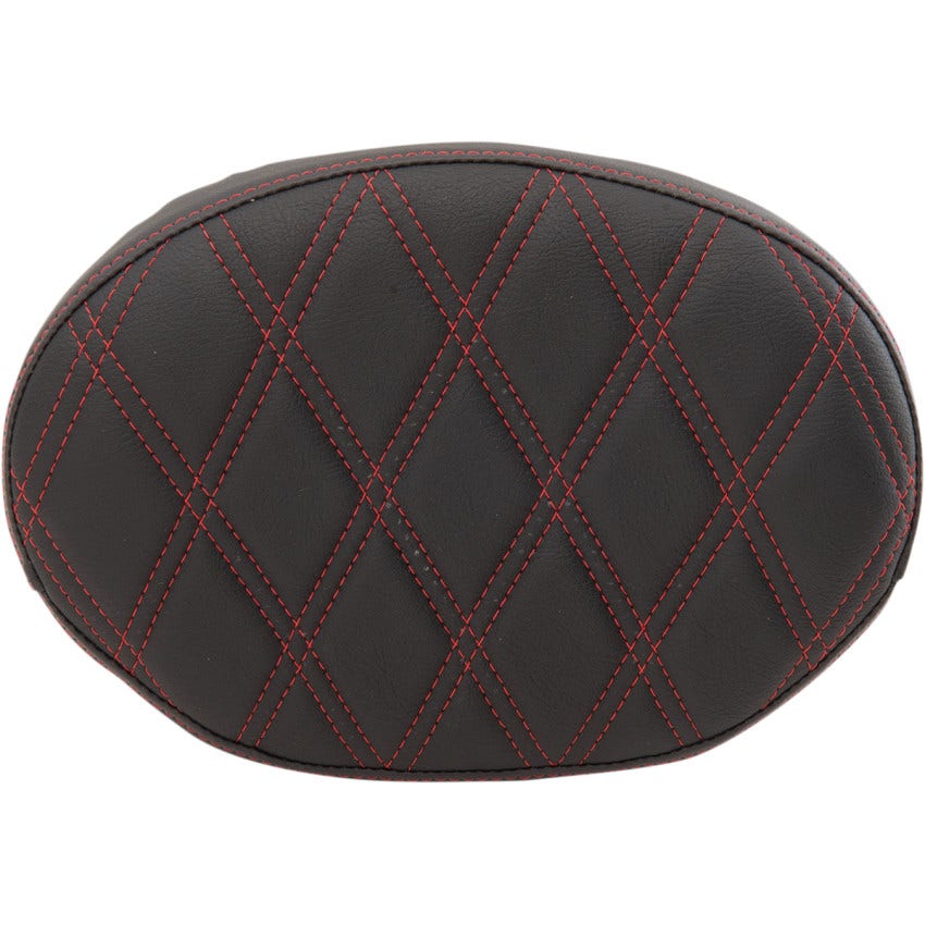 Drag Double Diamond W/Red Oval Backrest Pad for Harley 97-22 Touring Models