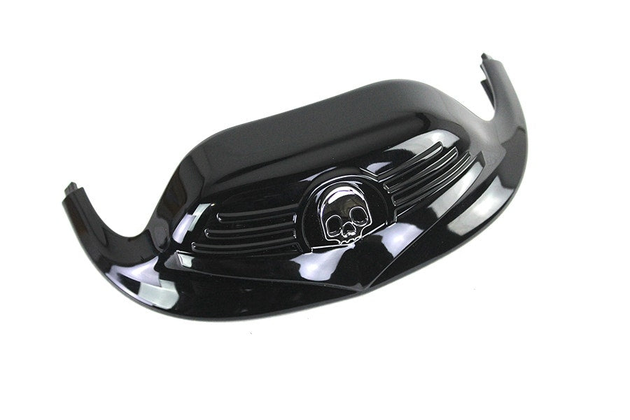 Black with Chrome Skull Front Fender Tip 50-0385 Harley Touring Softail 86-06