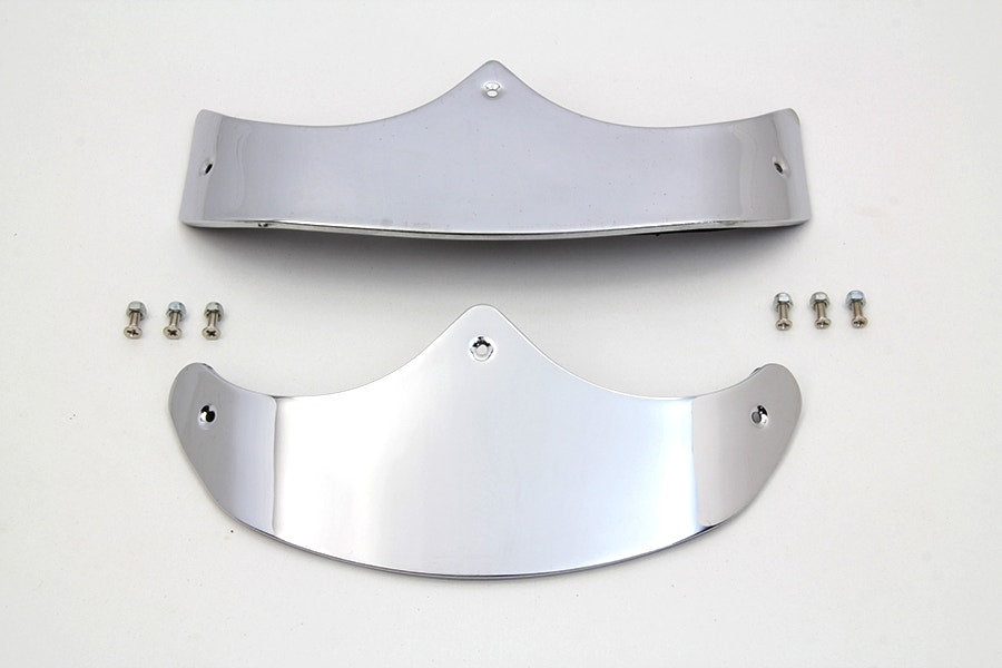 V-Twin 50-1230 Chrome Smooth Fender Tip Set 59285-89 59286-89 Harley FLSTF 90-06