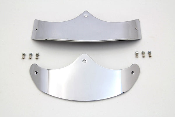 V-Twin 50-1230 Chrome Smooth Fender Tip Set 59285-89 59286-89