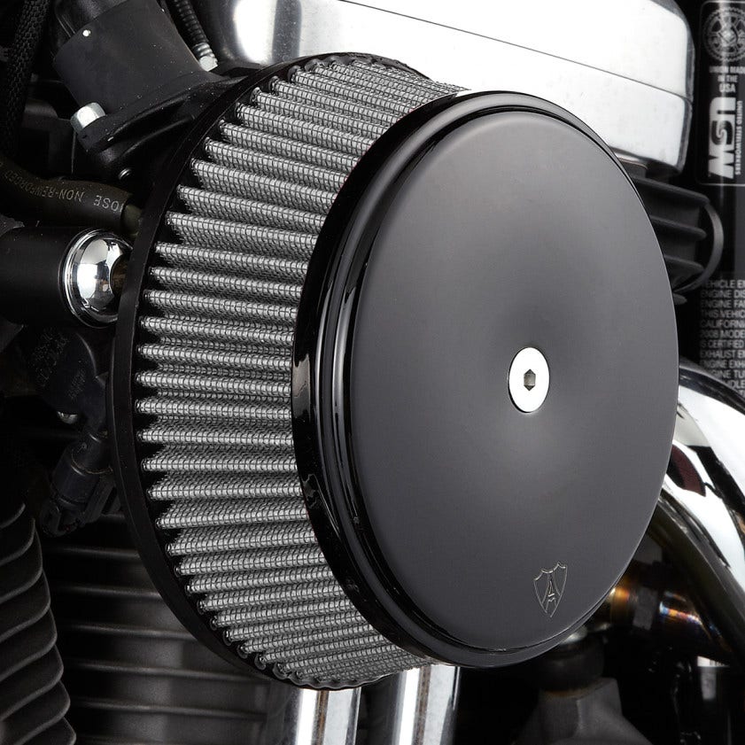 Arlen Ness Black Stage 1 Big Sucker Air Stainless Filter w/ Cover Harley 93-99