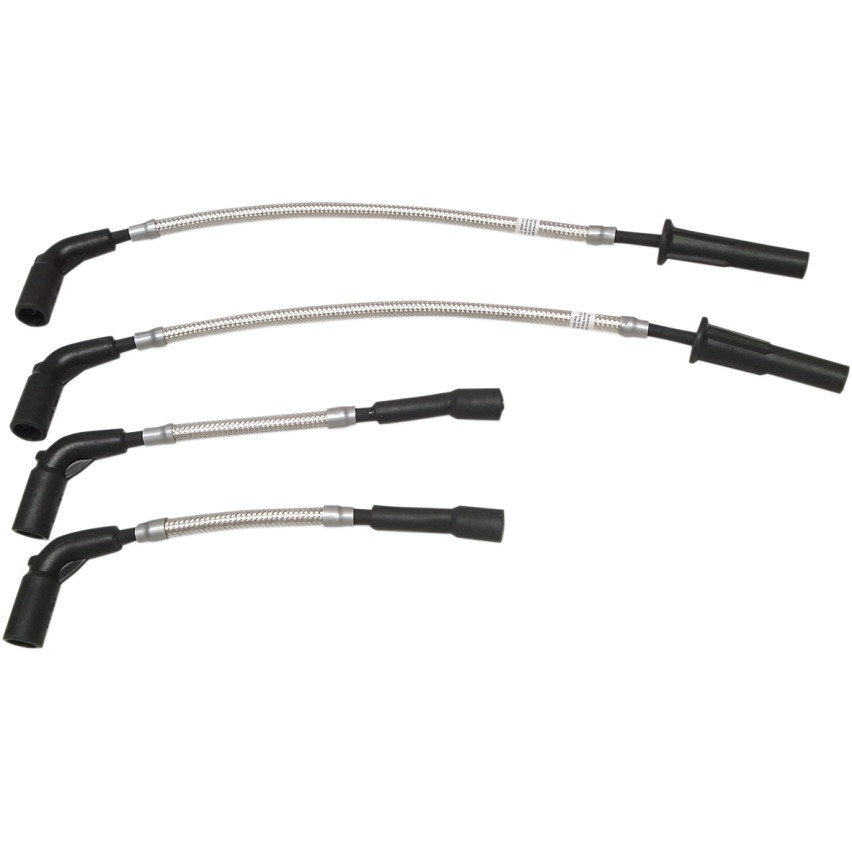 Magnum 3047S Polished Braided Spark Plug Ignition Wires Harley Softail 18-Up