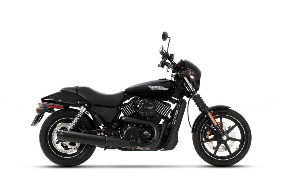 Rinehart 500-0600 Black Tip 4" Slip On Pipe Mufflers 15-20 Harley Street 500 750