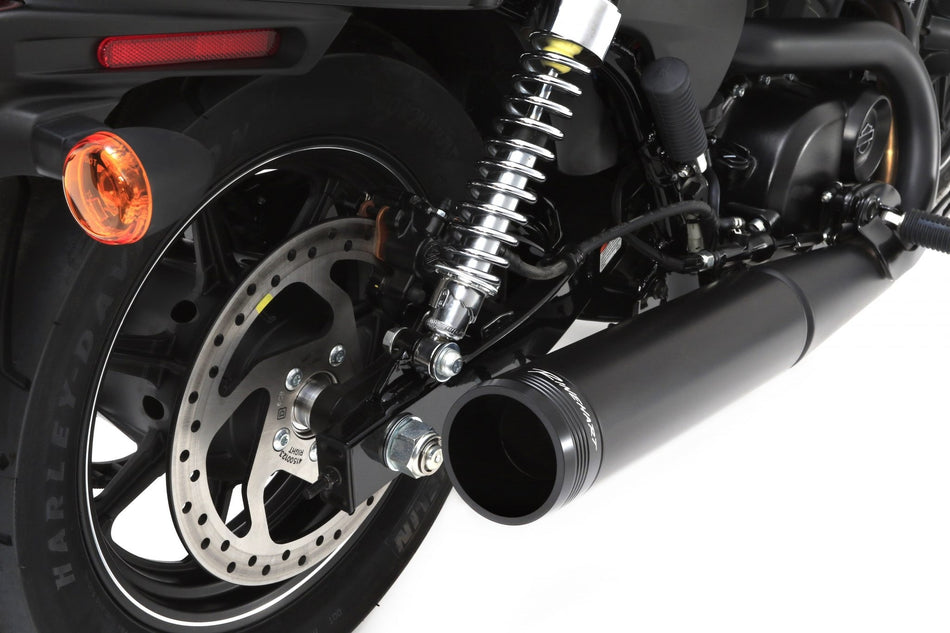 Rinehart 500-0600 Black Tip 4" Slip On Pipe Mufflers 15-20 Harley Street 500 750