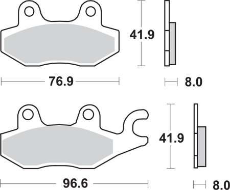 SBS Street Ceramic Organic Brake Pads for Select 2013-2016 Massimo Models