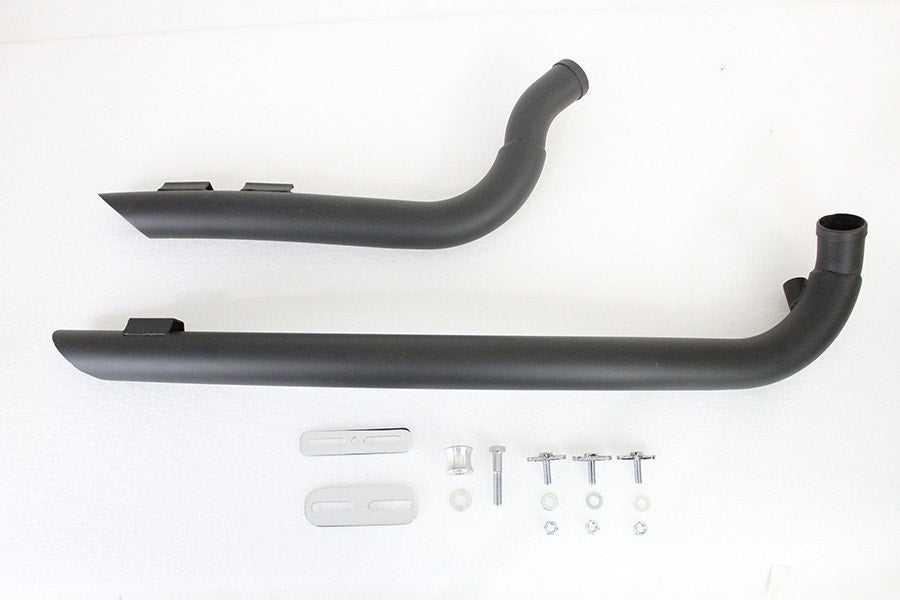 V-Twin 30-0008 Black Curved 2" Drag Pipes Exhaust Kit 07-17 Harley Softail FXST