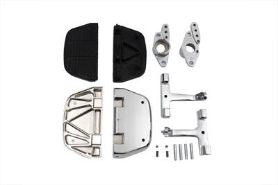 Chrome D-Shaped Passenger Footboard Set w/ Swingarm Mount Harley Touring 82-06