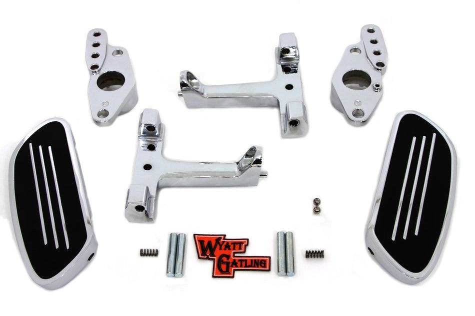 Chrome Mini Passenger Footboard Set w/ Swingarm Mount Harley Touring 82-06