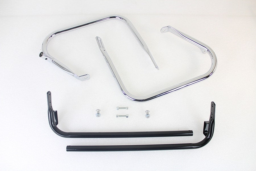 V-Twin 51-1057 Chrome Rear Engine Bar Complete Set Harley FLH/T 09-13