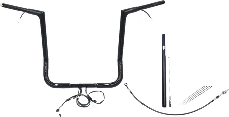 FBI Wired 1-1/4" Flat Top Handlebar Kits for 21-23 FLHT/FLHX/FLHXST & Trike - Black / 16"