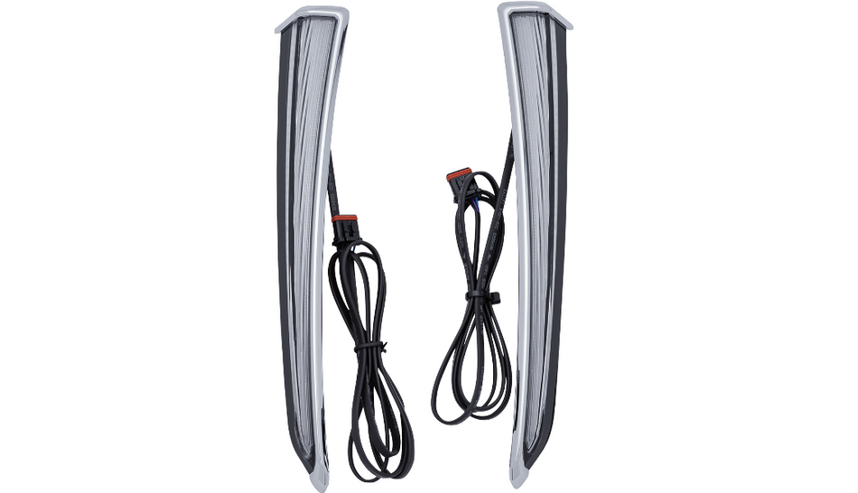 Ciro 45800 Chrome Lower Fairing Lights Amber White Turn Signals Harley Touring 14-