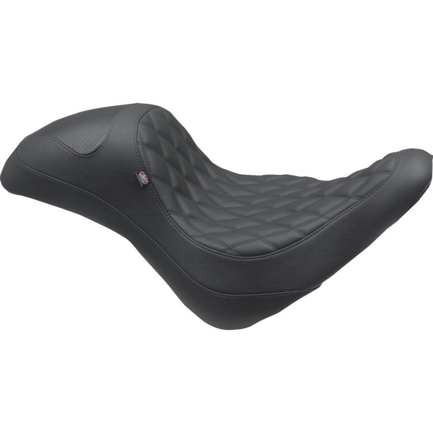 Mustang Black Double Diamond Extreme Fastback Seat 4 Harley