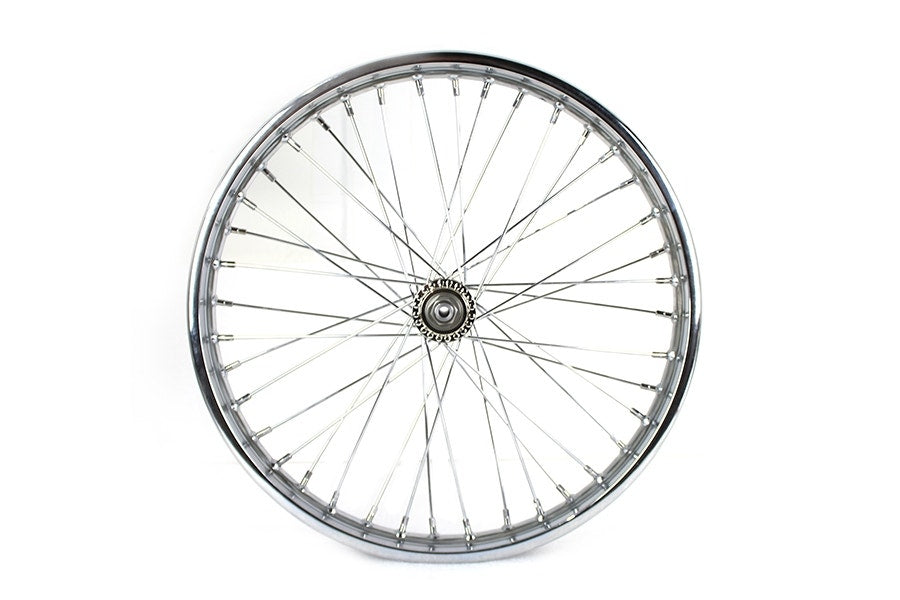 Chrome Spoke TT 21" x 1.85" Spool Front Wheel w/ 3/8" Bearing Harley & Custom