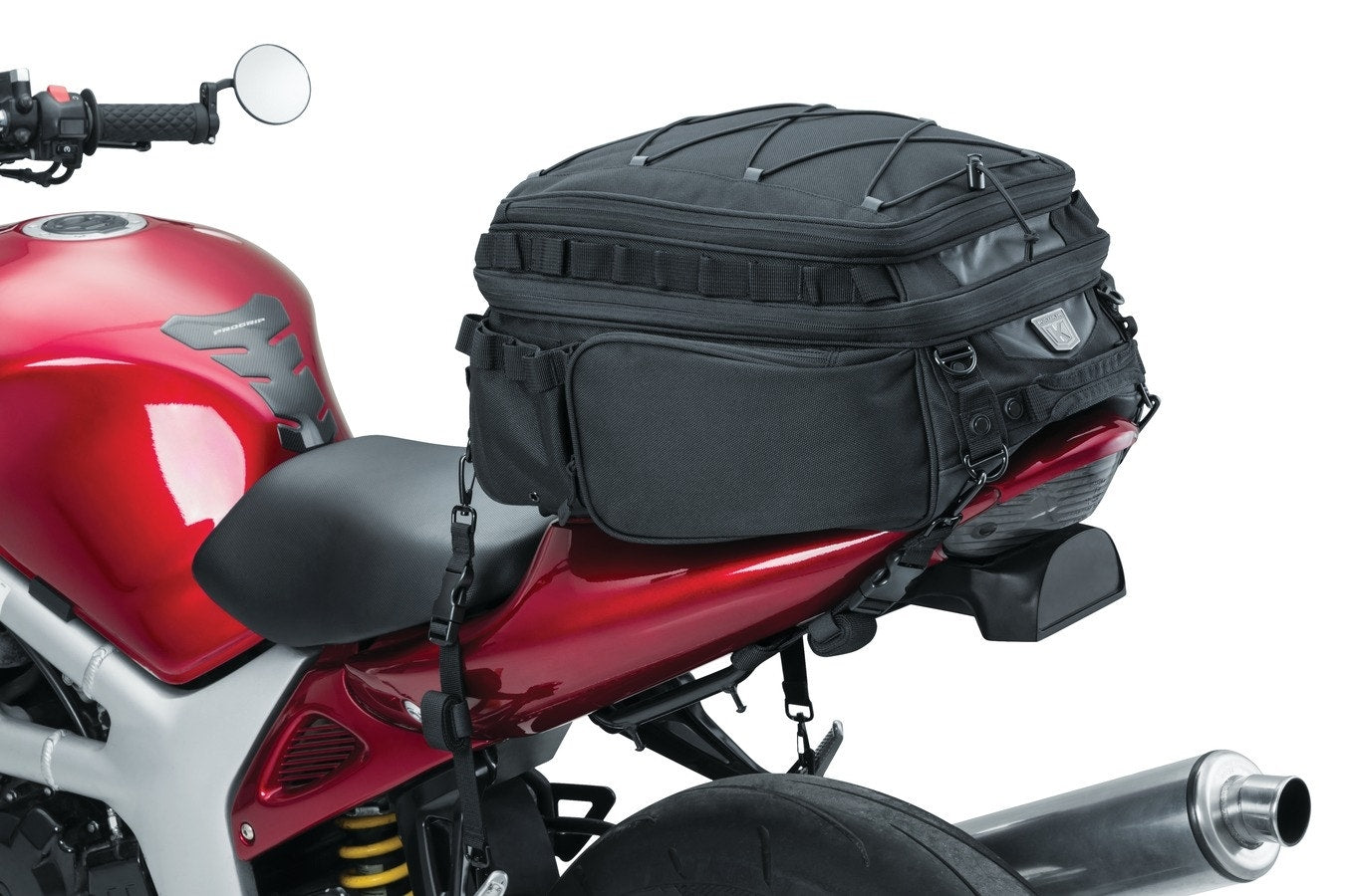 Kuryakyn 5214 Black Momentum Roamer Tail Bag Travel Luggage Harley Metric Cruiser