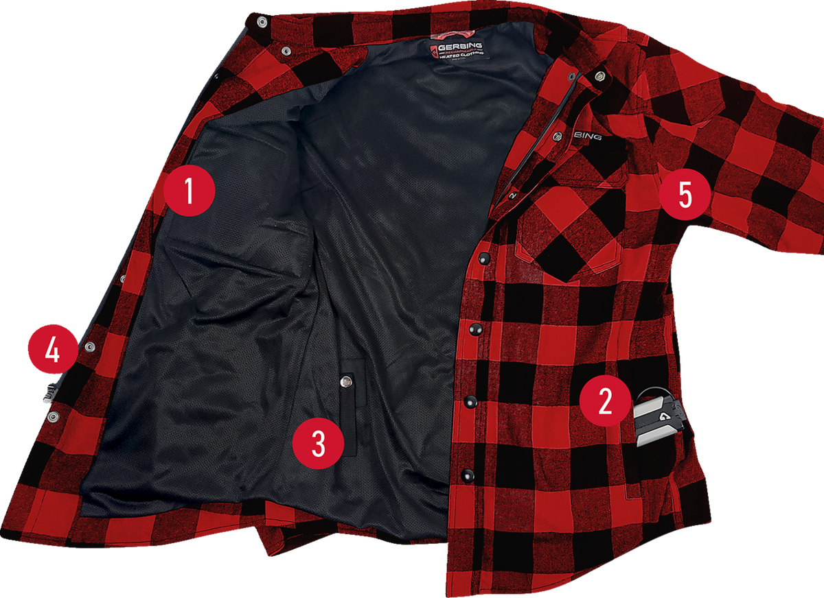 Gerbing Heated Clothing 7V Battery Powered Heated Flannel Shirt