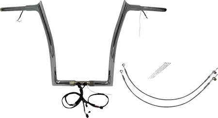 FBI Fat Baggers Wired 1-1/4" Pointed Top Handlebar Kits for 15 FLTRX/S - Chrome / 16"