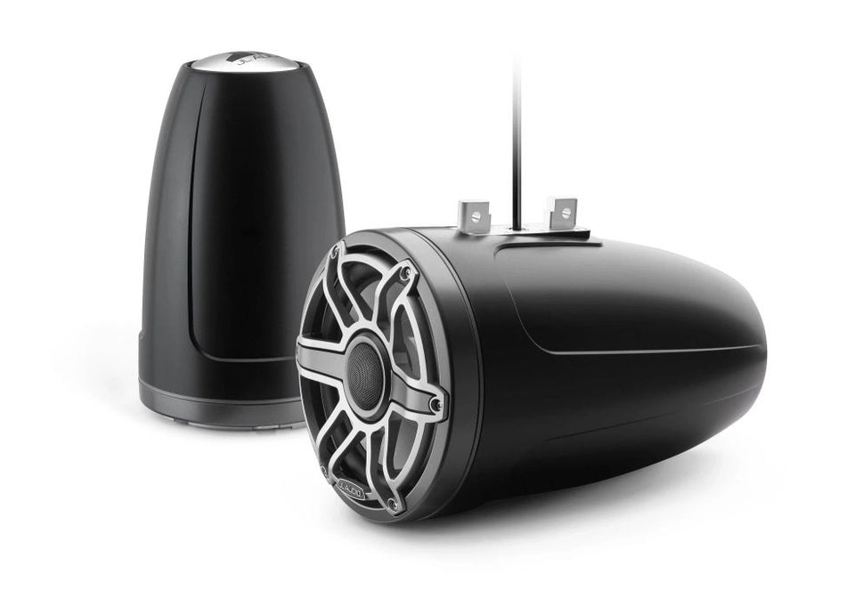 JL Audio 8.8-Inch Enclosed Tower Coaxial System Satin Black Enclosure Titanium Sport Grille
