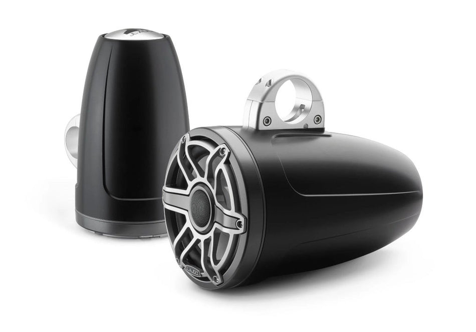 JL Audio 8.8-Inch Enclosed Tower Coaxial System Satin Black Enclosure Titanium Sport Grille
