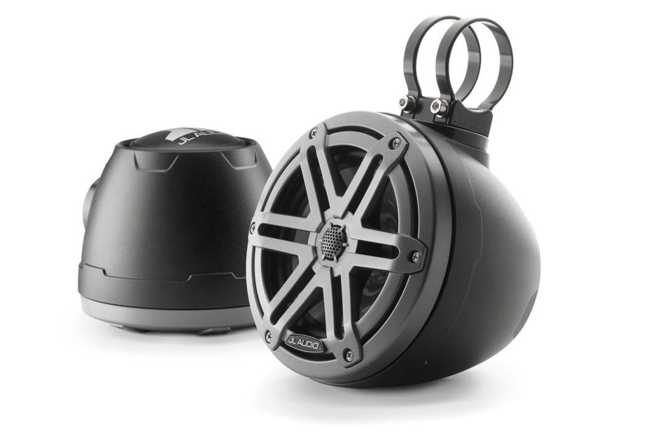 JL Audio 6.5-Inch Enclosed Coaxial System Matte Black Enclosure Gray Sport Grille