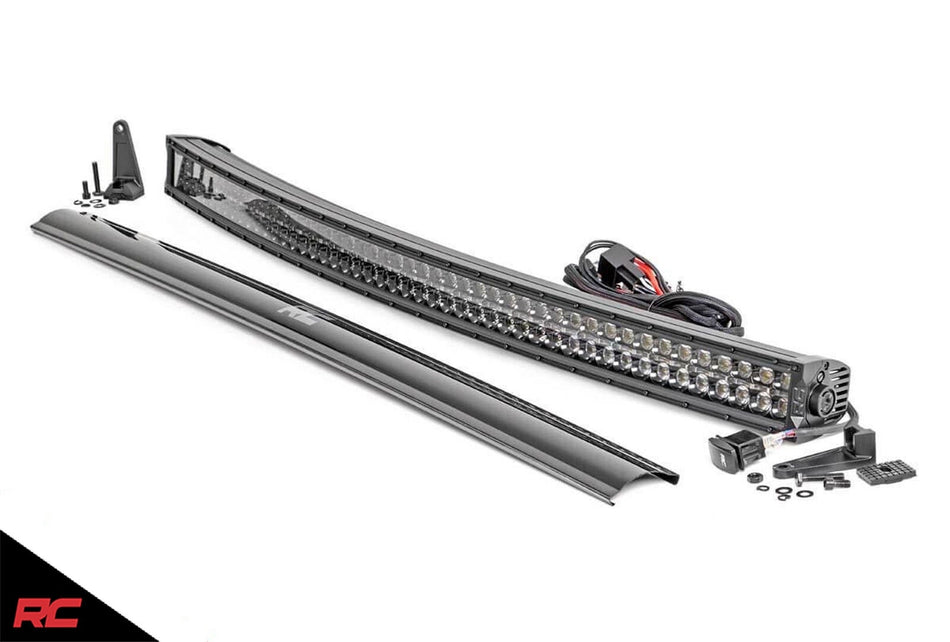 Rough Country Black Series 50" Curved Cree LED Light Bar + DRL w/ Wiring Harness