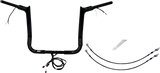 FBI Fat Baggers Wired 1-1/2" Pointed Top Handlebar Kits for FLH/X '14-'15 - Black / 14"